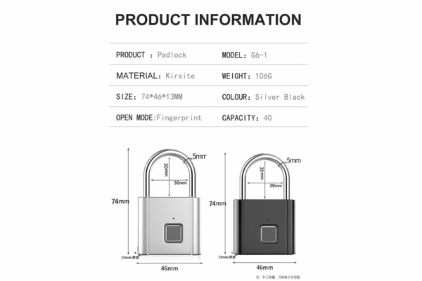 Fingerprint Padlock Waterproof