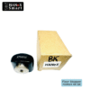HANeX 44 BLACK Floor Stopper installed on floor protecting wall from door handle impact